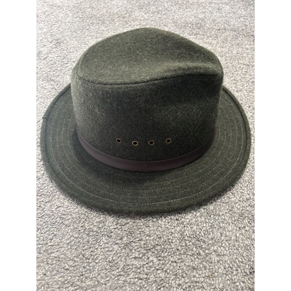 C.C. Filson Wool Fedora Packer Hat Medium Dark Forest Green 100% Virgin Wool - Picture 2 of 7
